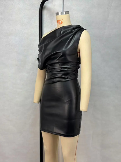 Offshoulder faux leather