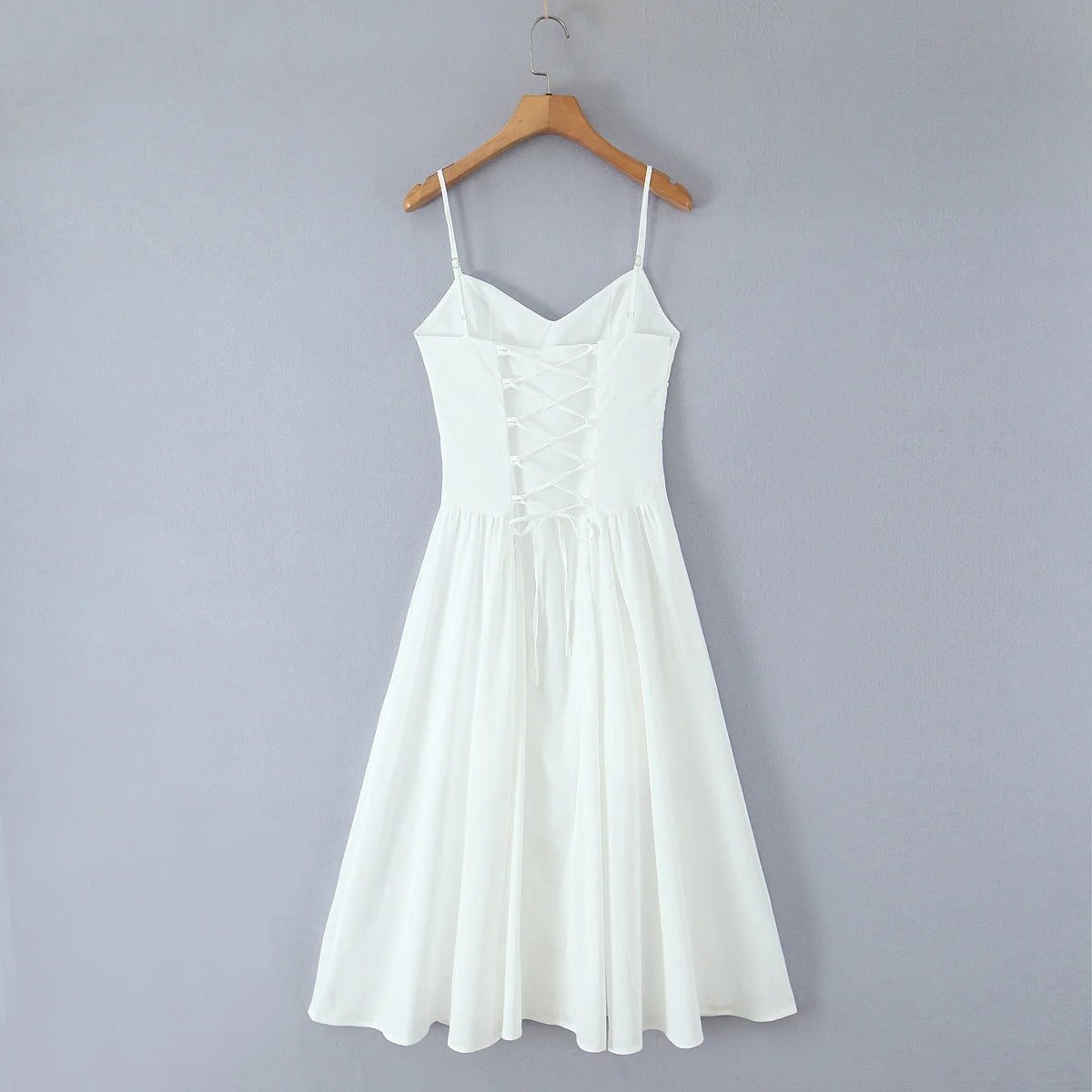 Summer Autumn Irregular Strapl Long Dr Women's Pure Color Svel ter Ne Gown French Sle Waist Cinched A-Line... - Shellss