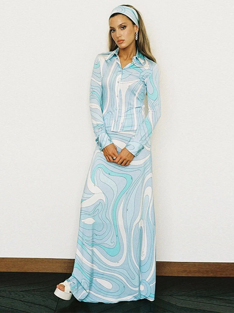 Marble Printed Skirt Pucci Vibes