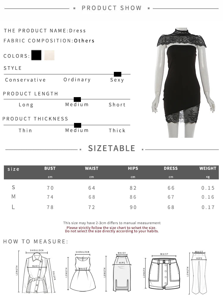 Kliou Lace Patchwork Dress+Turtleneck Shawl