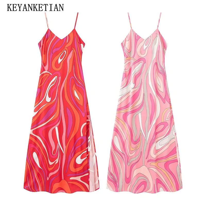 PInk Red Long Dress Pucci