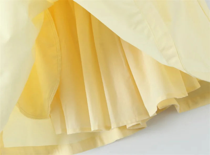 Puffy halter A-Line dress