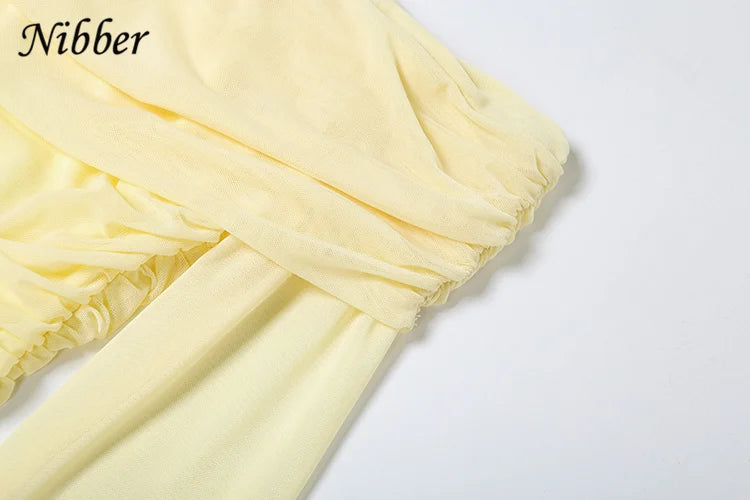 Yellow Chiffon Off shoulder