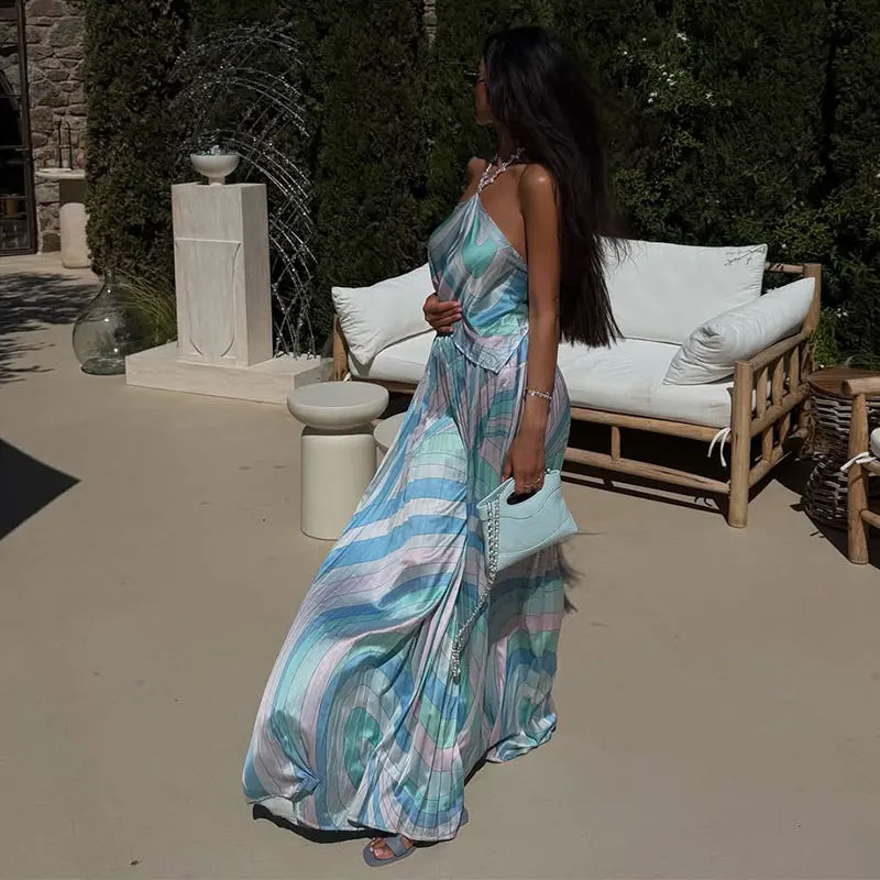 Pucci Light Blue iced blue HAlter neck