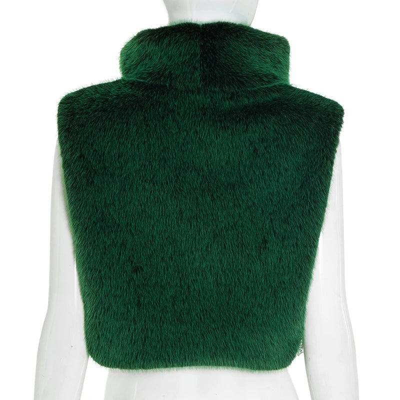 Turtleneck Furry GreenTank Top