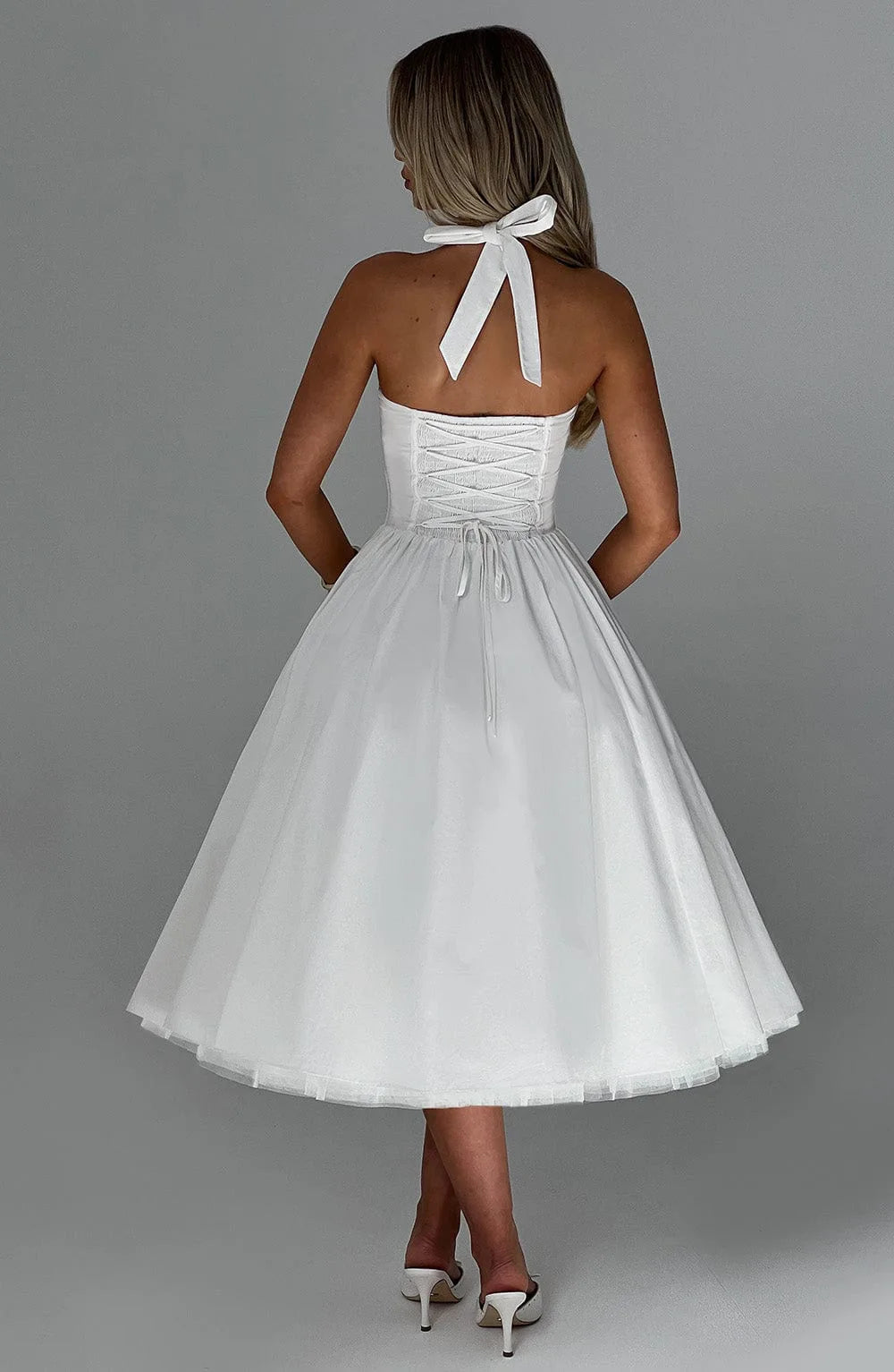 Corset Strapless Midi Dress Luxury Halter