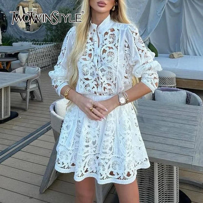 2 Piece Set For Lace Top and Skirt set