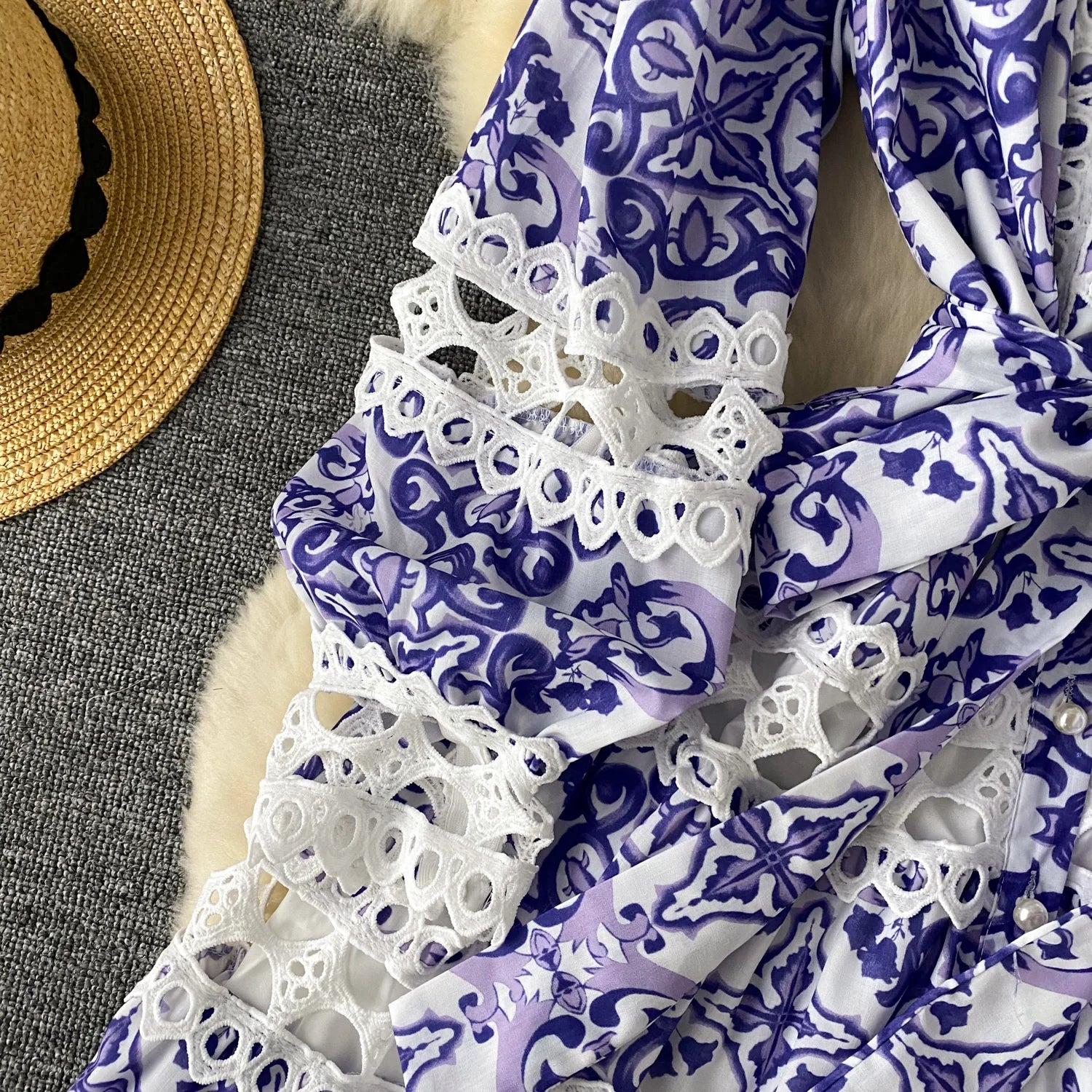 French Vintage cut out lace