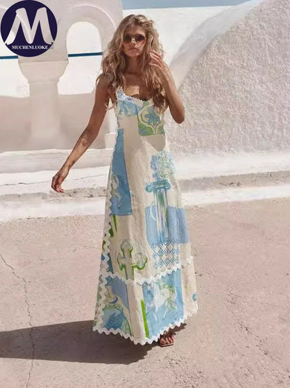 Greece Summer Dress back tie