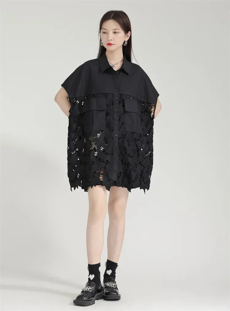 Lace Embroidery Shirt