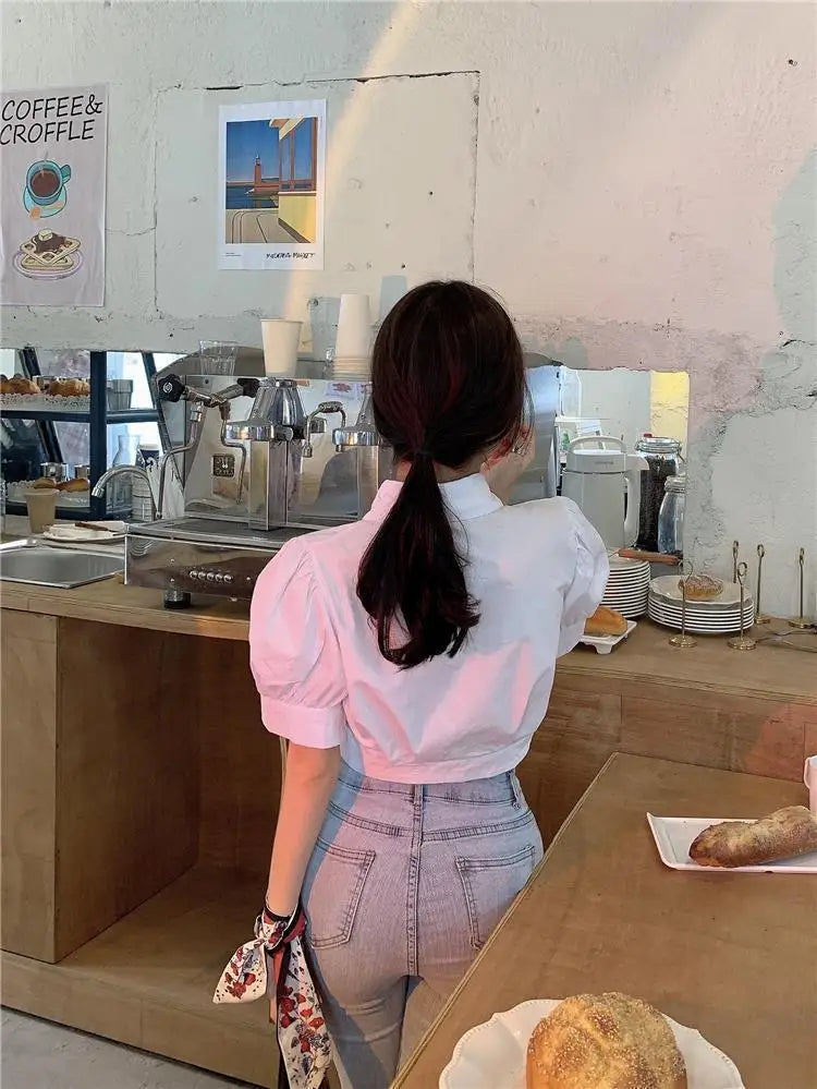 Puff sleeve White Shirt