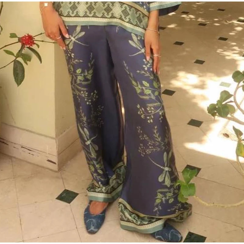 Pants Set Bohemian V-neck