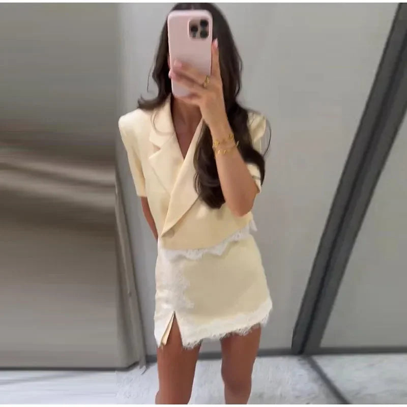 Zara Yellow Blazer & Skort