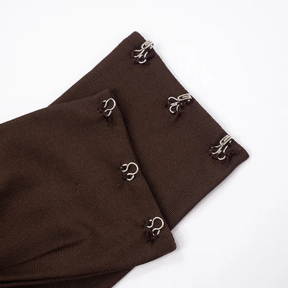 Sexy Ruched HAlter Brown Evening Party