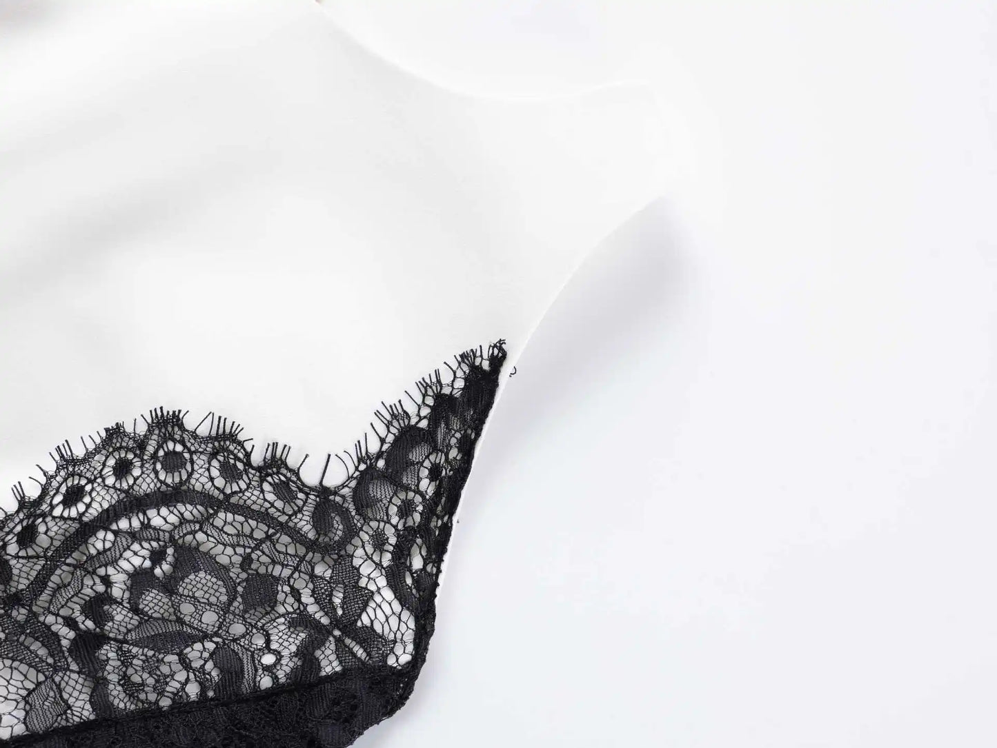 White Black Net Halter Backless