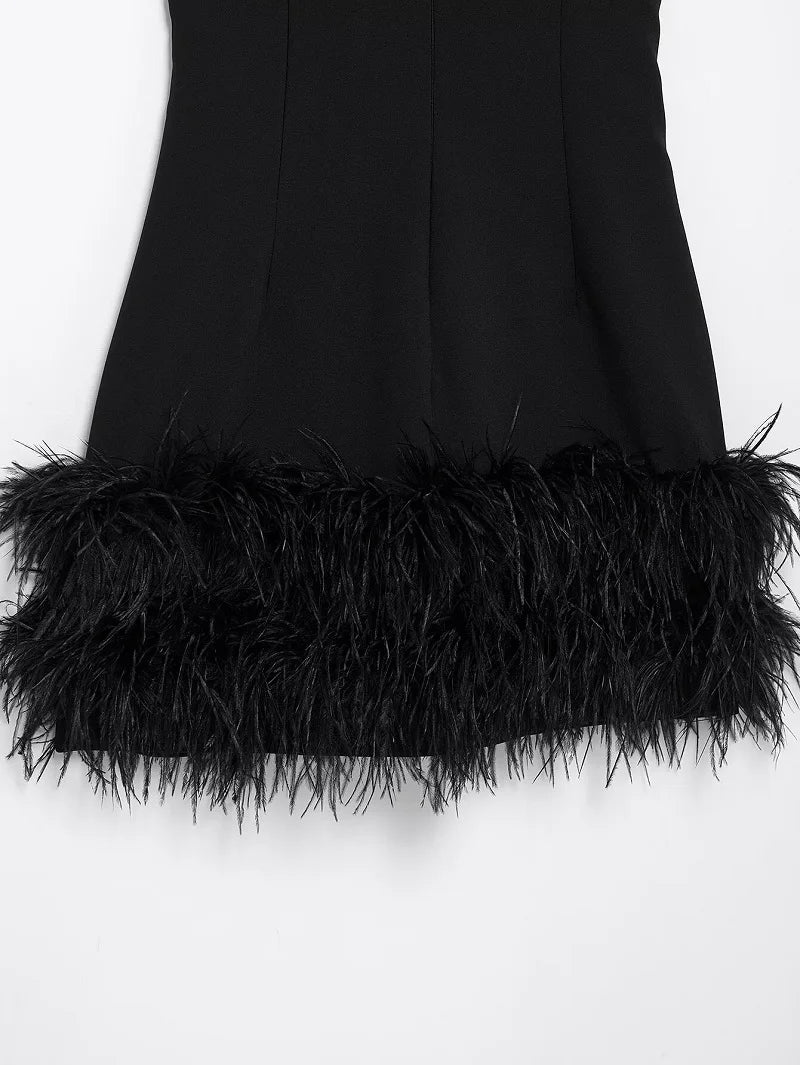 Feather Mini Dress - Shellss