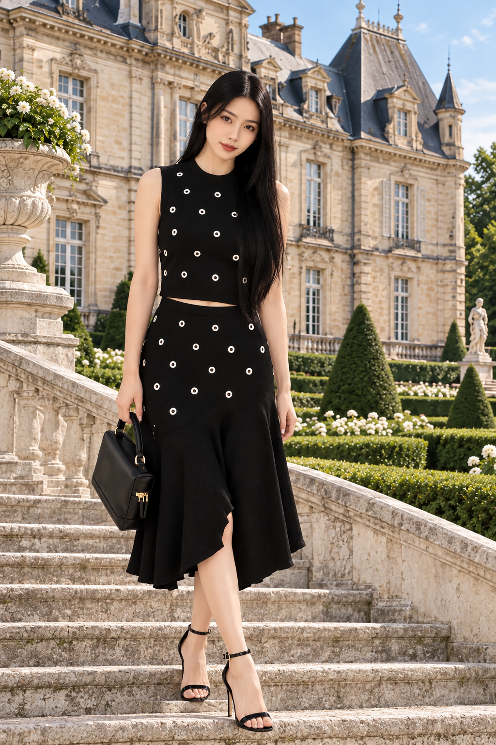 Sandro Maje Eyelets top & skirt
