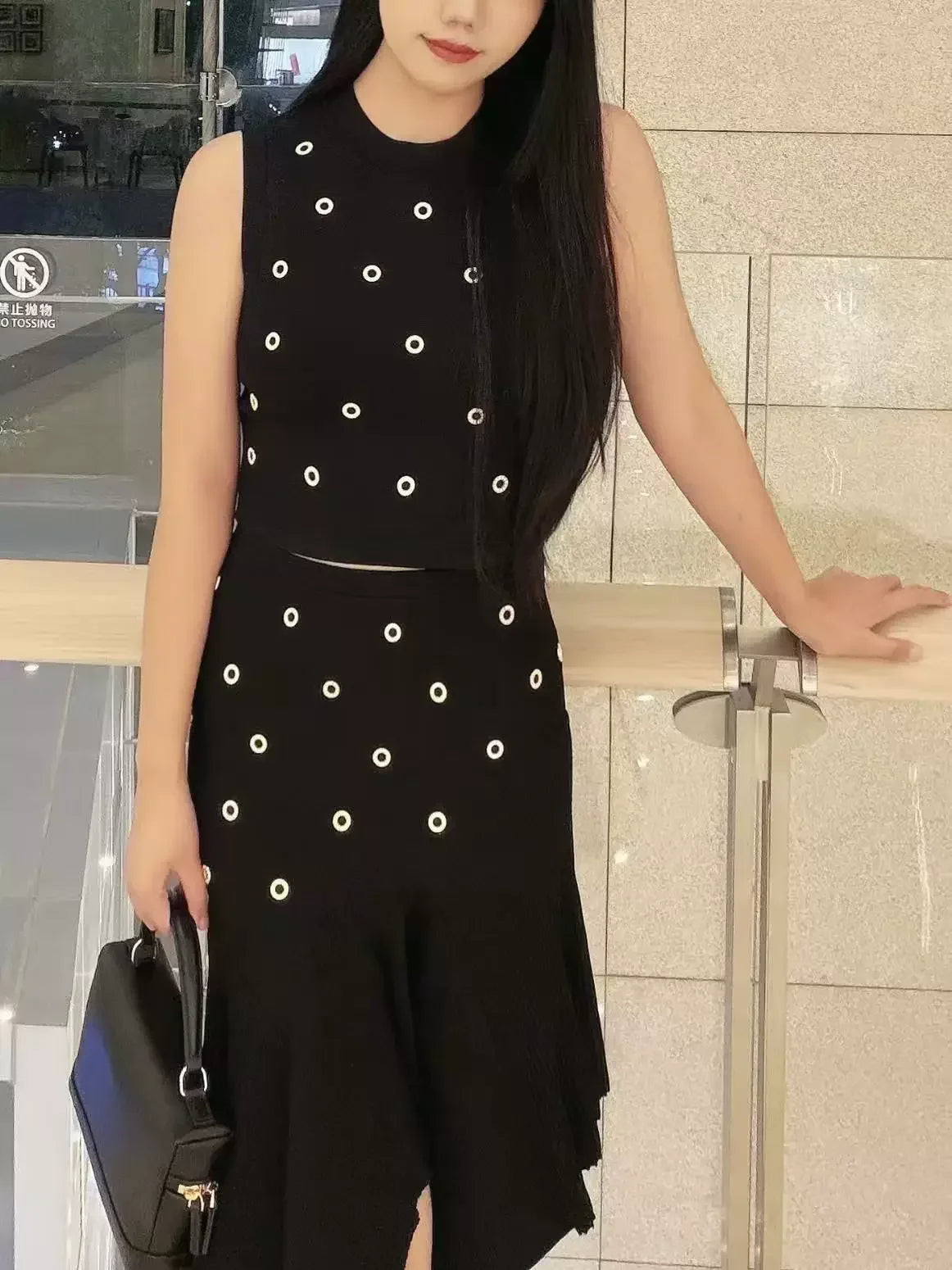 Sandro Maje Eyelets top & skirt