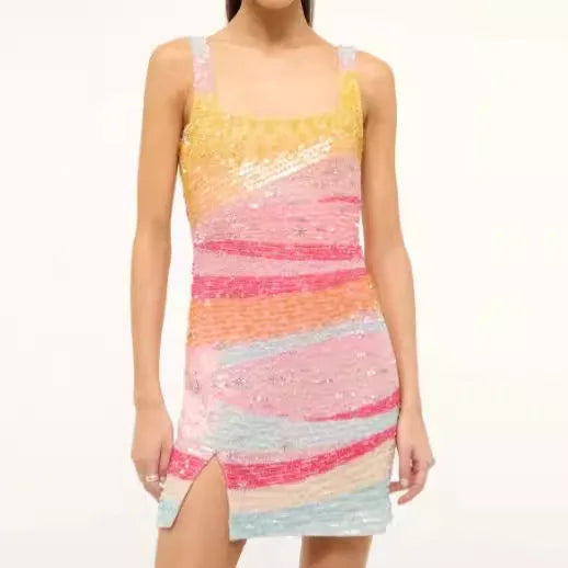 Sexy Sequined Dress Spring Summer Women Backless Bodycon Maxi Dresses Party Evening Gown Outfits Clothing