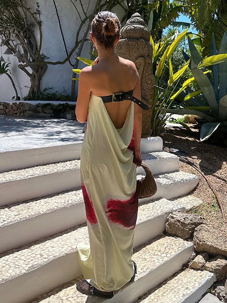 Strapless Print Floral Belt - Shellss