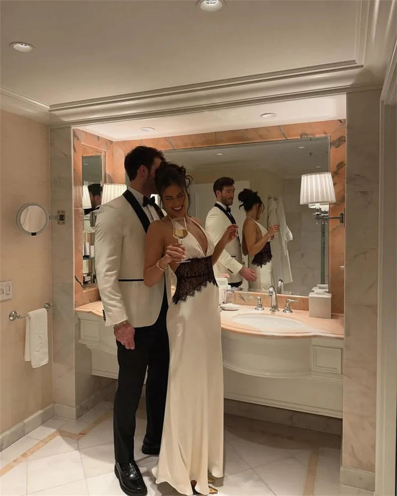 Celebrity Halter neck backless dress