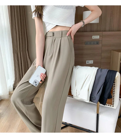 High Waist Suit Wide Leg Loose Trousers