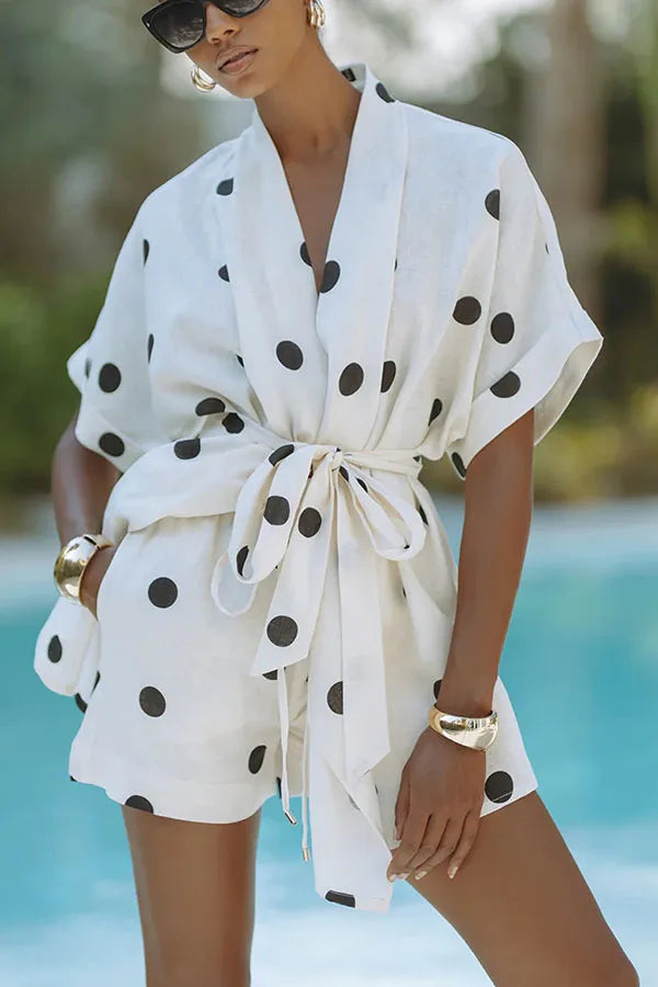 Batwing white Polka Set - Shellss