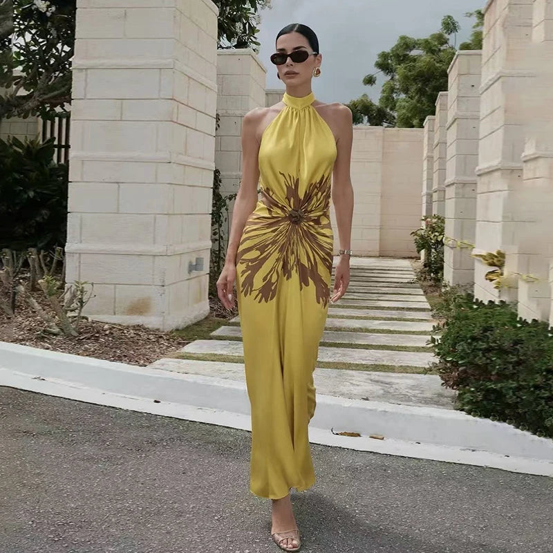 Yellow Dress Brown Knot