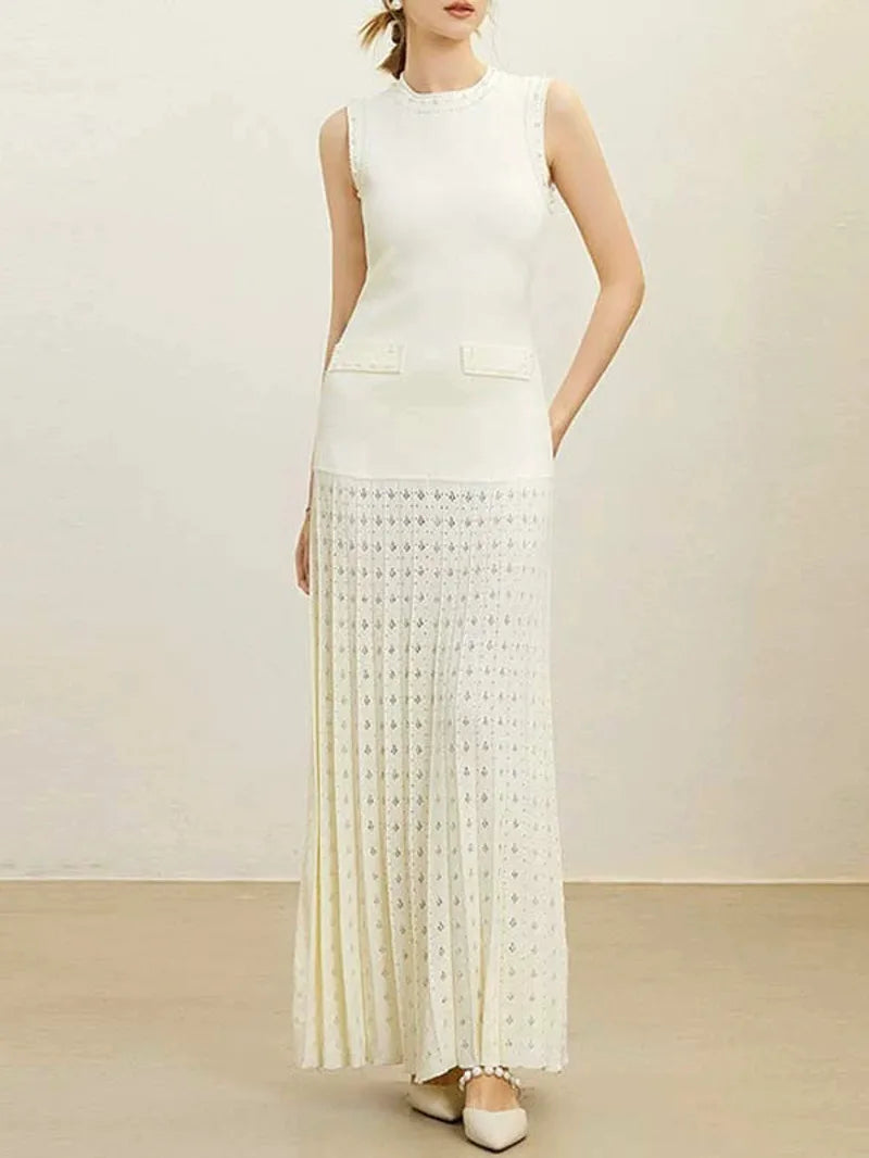 Sandro pearl knit dress