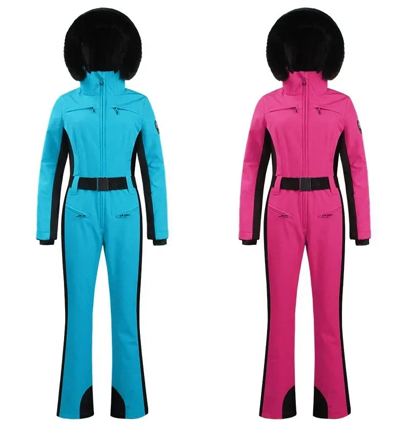 New Winter One-Piece Skiing Suit Thickened Slim Fitting Overalls Thermal Snowboard Jacket Jumpsuit Wind Proof Waterproof Ski Set