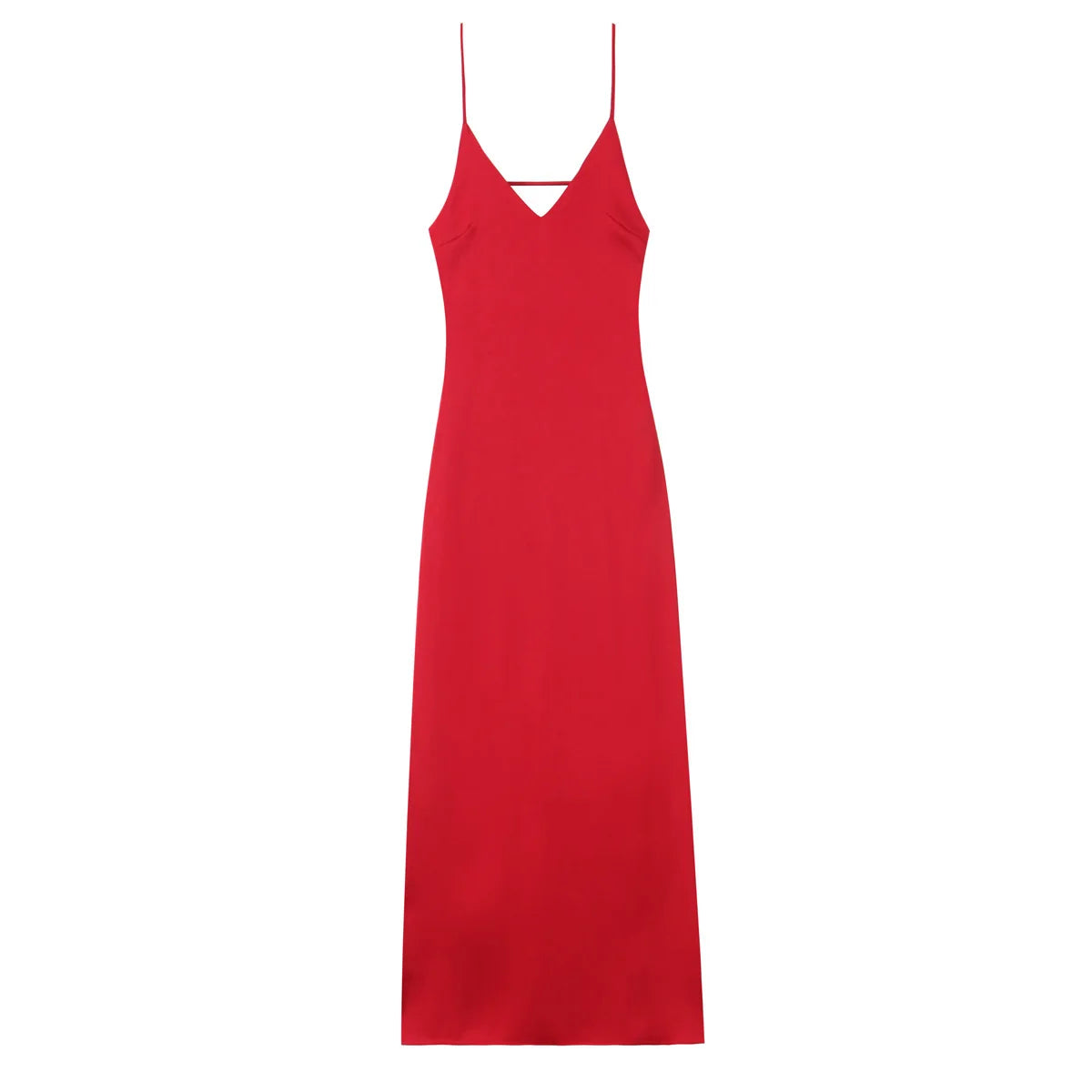 Yellow Pink Stain V Neck Sling Dress - Shellss