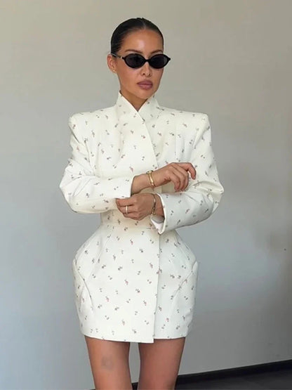 White Waist Cinching Floral dress