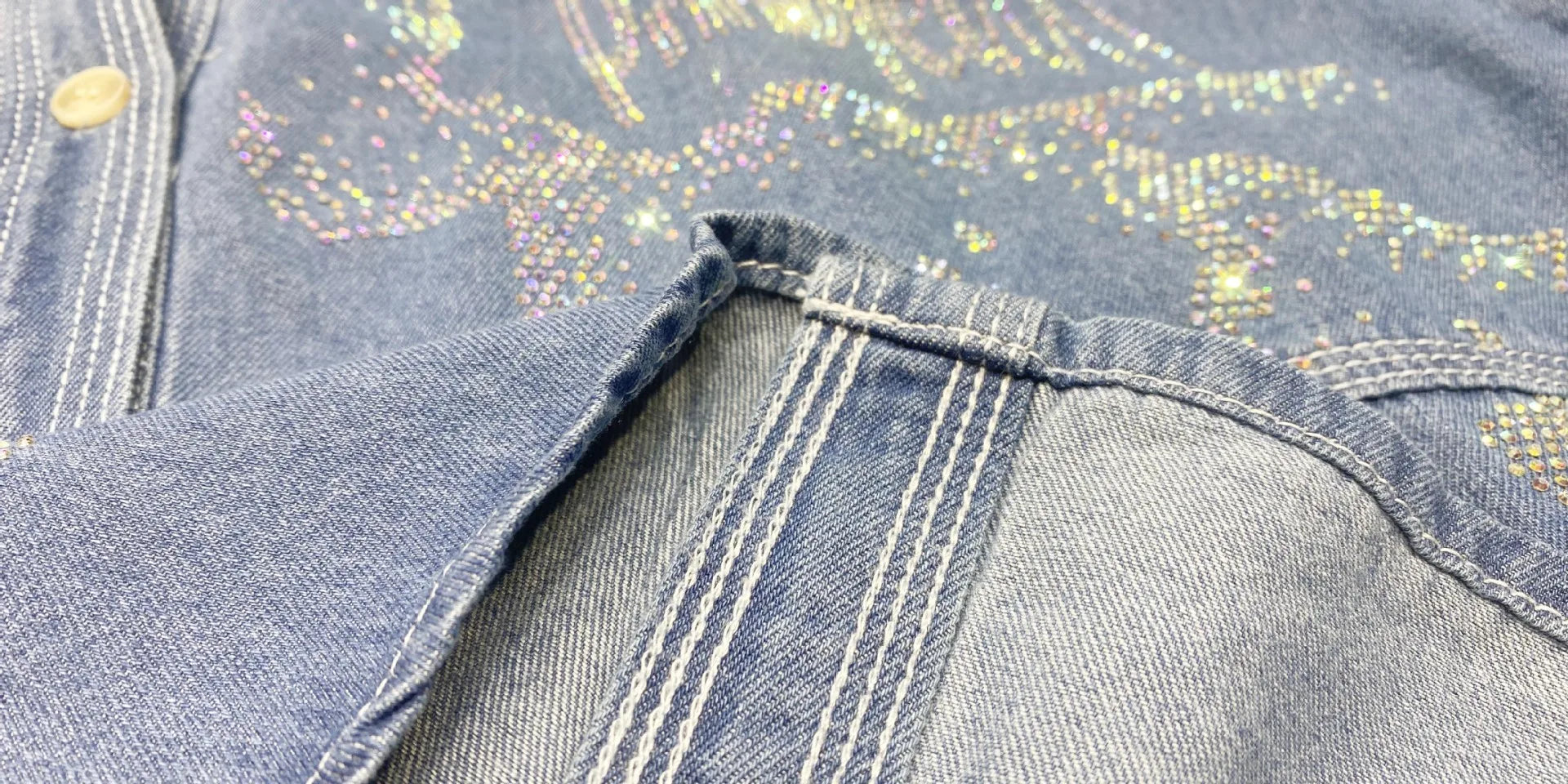 Rhinestones Denim Shirt