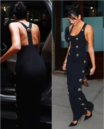 Party Celebrity Dress Buttoned