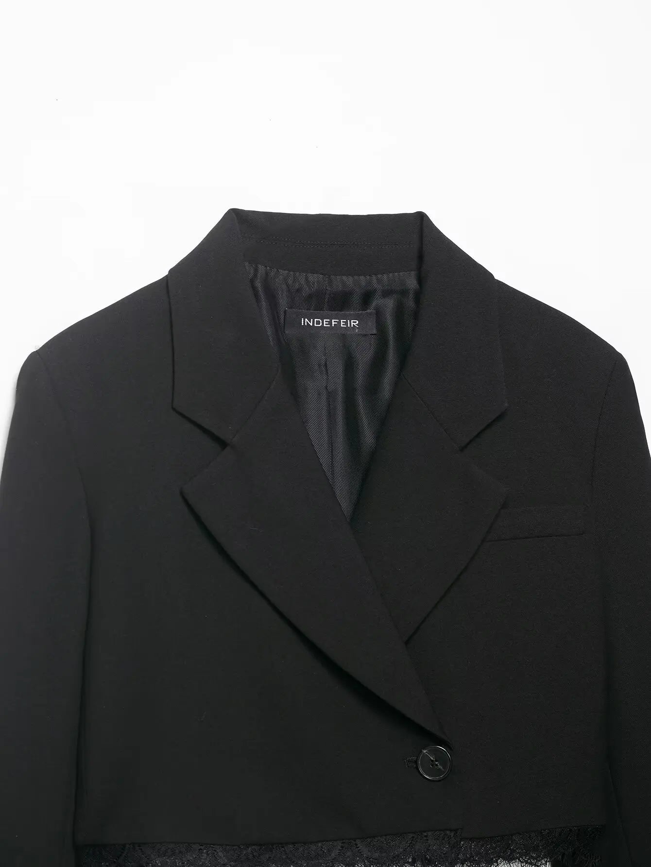 Zara Lace Trim Cropped Blazer Set