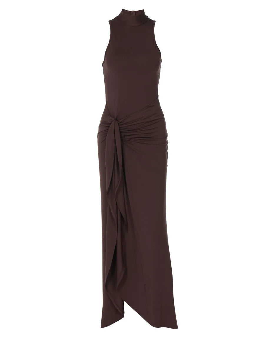 Trendy Brown Bodycon party dress