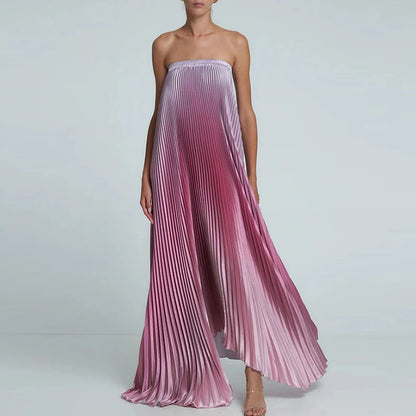 Gradient backless folds Gala Gowns