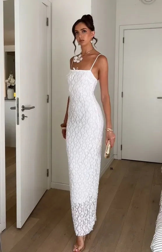 1 Lace White beach resort summer dress