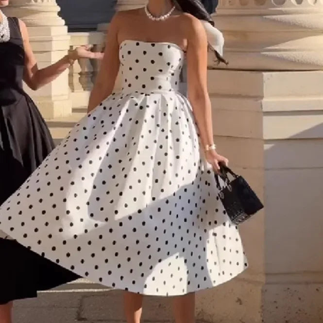 Elegant Polka Dot Midi