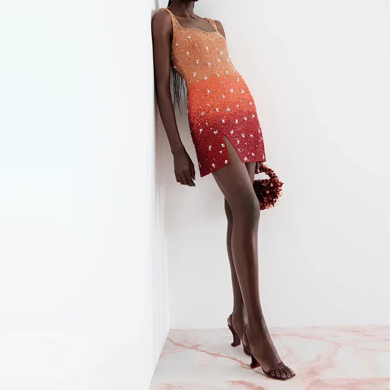 Party Gradient Sunset Embroidered Mini Clio