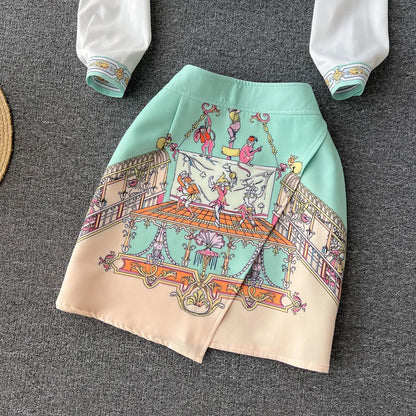 Vintage Bohemian Skirt Set