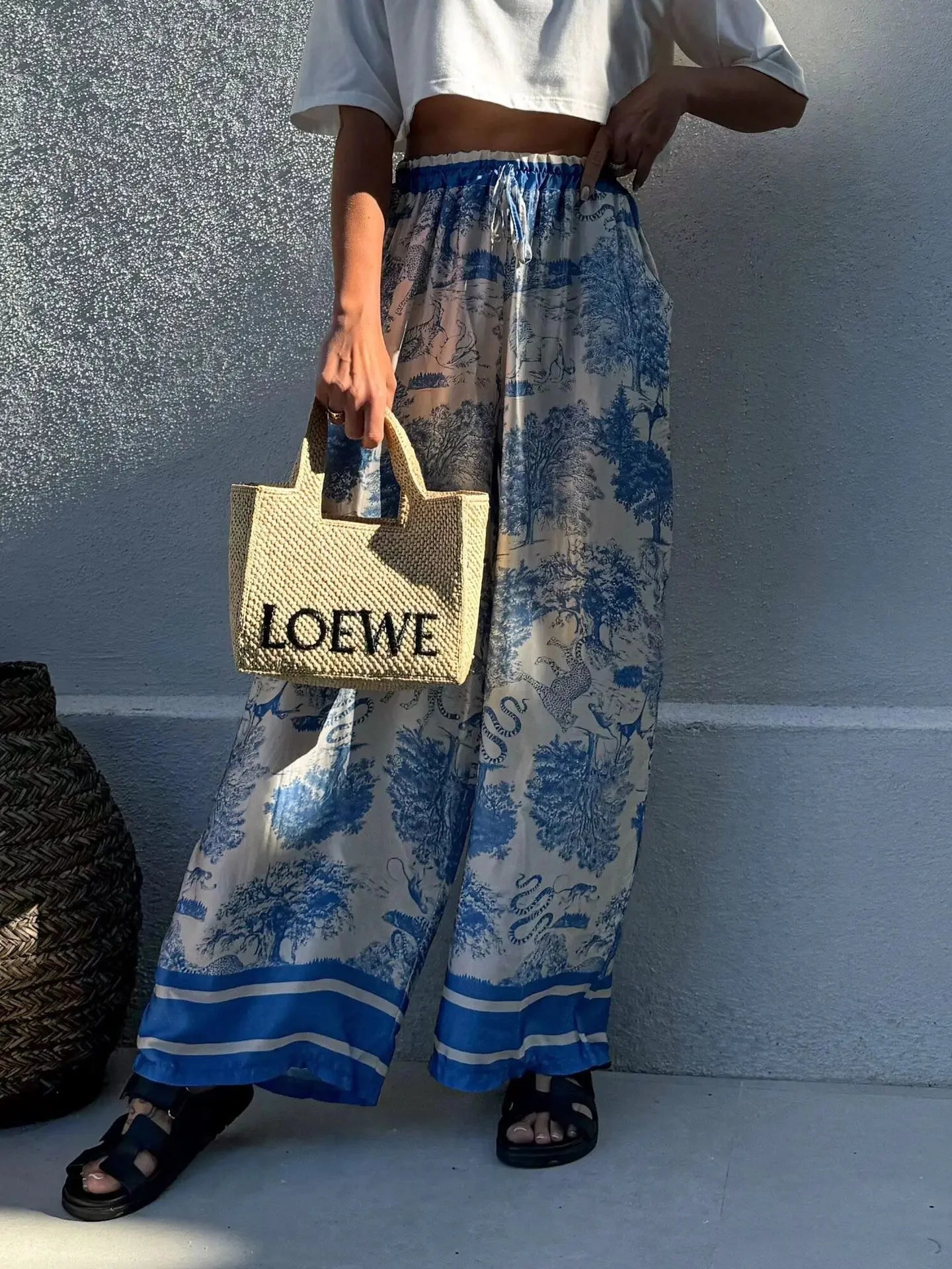 Bohemian Wide Leg Casual Pants