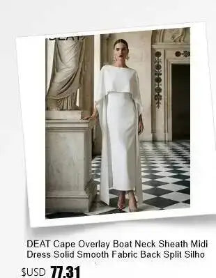 DEAT Women Halter Bow Tweed Mini Dress Color Block Neck Trim Loose Straight Cut Sleeveless Elegant Cocktail Birthday Daily