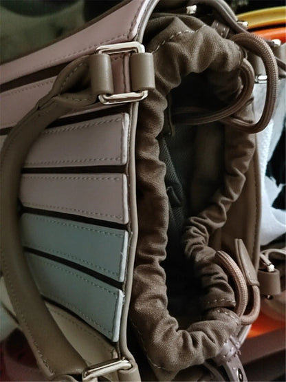 Luxury leather bag colorful Tote