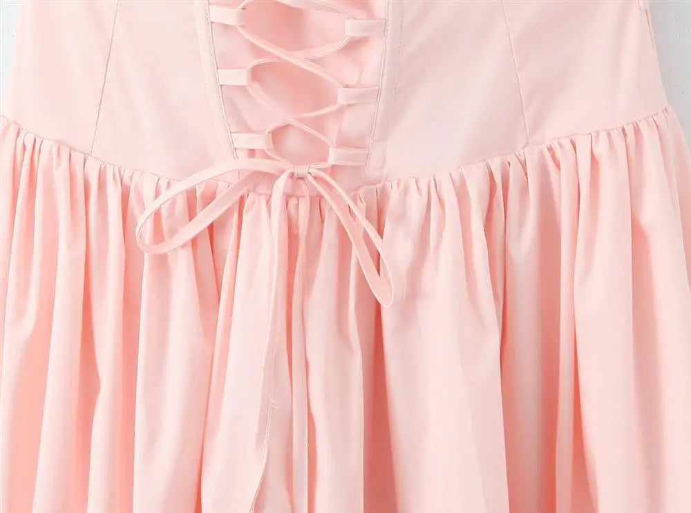 Princ Sle Long Dr LinJ High Waist Fibone Split Ne Hanging Strap European Sle Casual Wear for Middle-Aged Women - Shellss