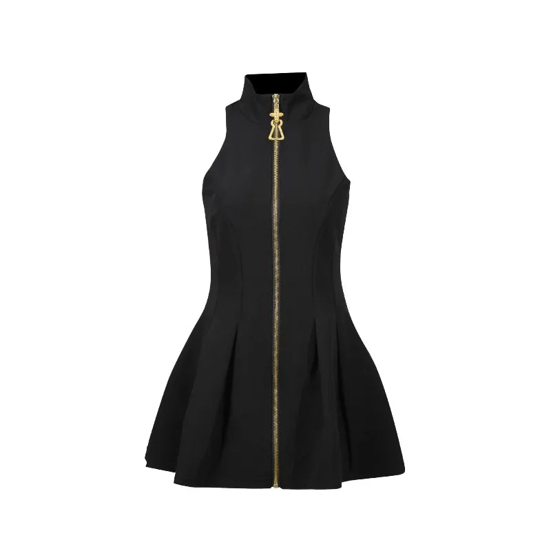 Mini dress with long Zipper
