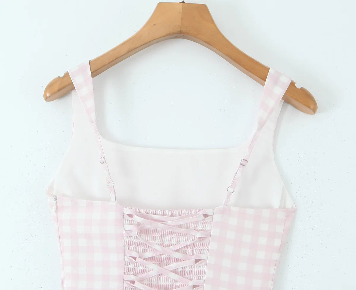 Elegant Laced Pleated Midi Dress