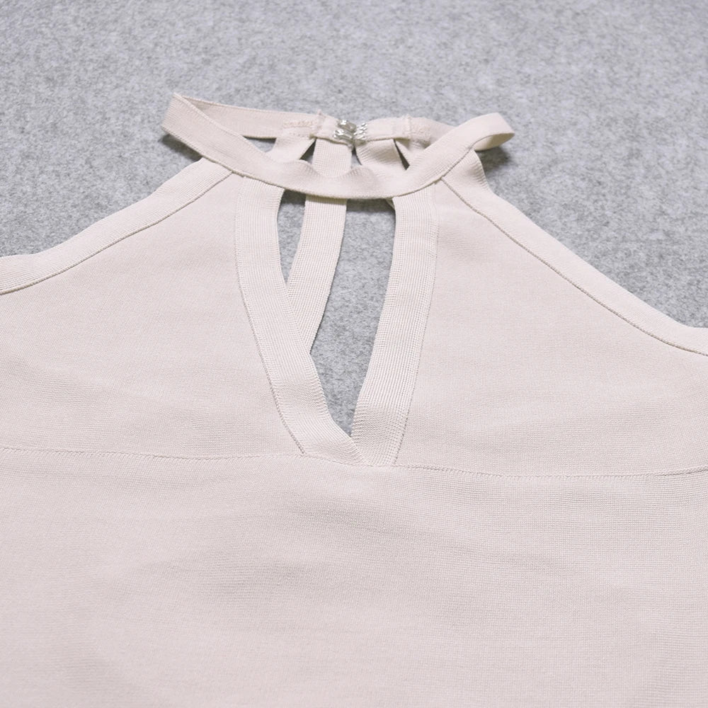 Halter Keyhole Bandage Dress