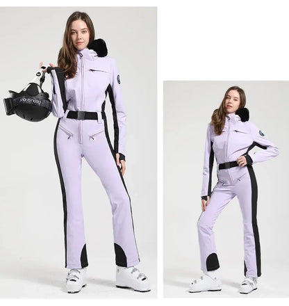 New Winter One-Piece Skiing Suit Thickened Slim Fitting Overalls Thermal Snowboard Jacket Jumpsuit Wind Proof Waterproof Ski Set