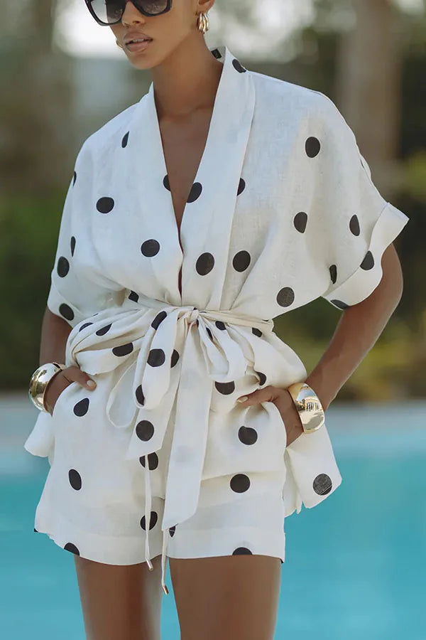 Batwing white Polka Set - Shellss